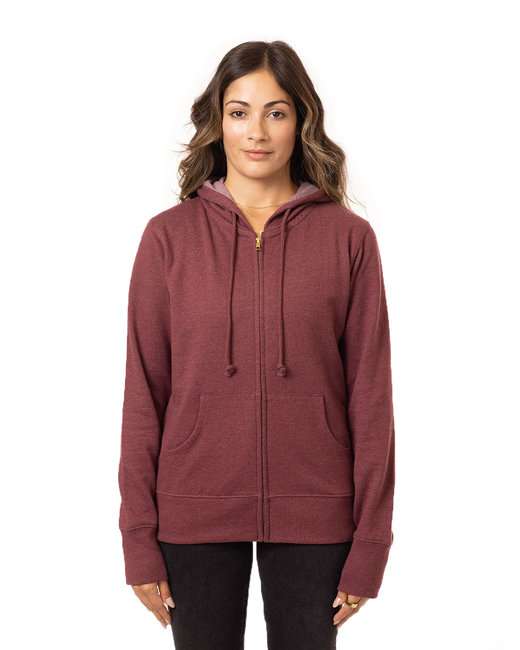 econscious EC4580 Ladies' 7 oz. Organic/Recycled Heathered Fleece Full-Zip Hood