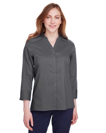 Devon & Jones DG560W Ladies' Crown Collection Stretch Broadcloth 3/4 Sleeve Blouse