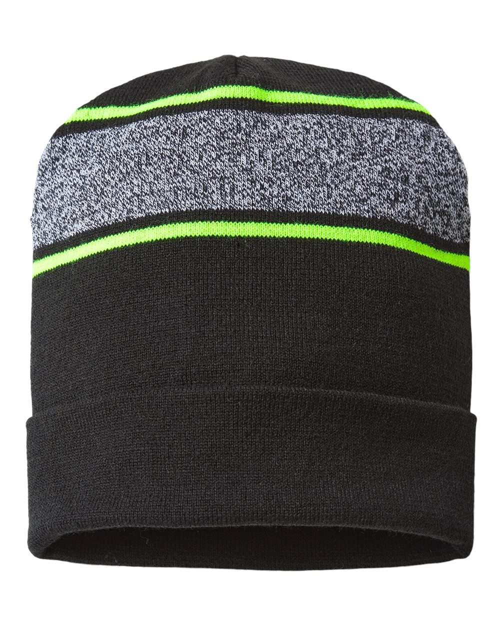 CAP AMERICA RKV12 USA-Made Variegated Striped Cuffed Beanie